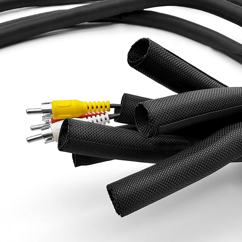 Cable Sleeve Braided - Split Overlap Self-Closing Cable Loom PET
