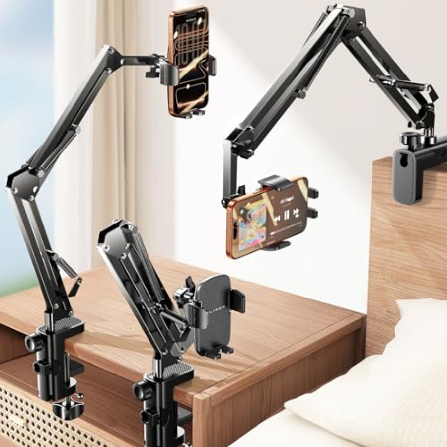 Gaming Accessories Gifts For Men - Gooseneck Phone Holder for Bed Desk