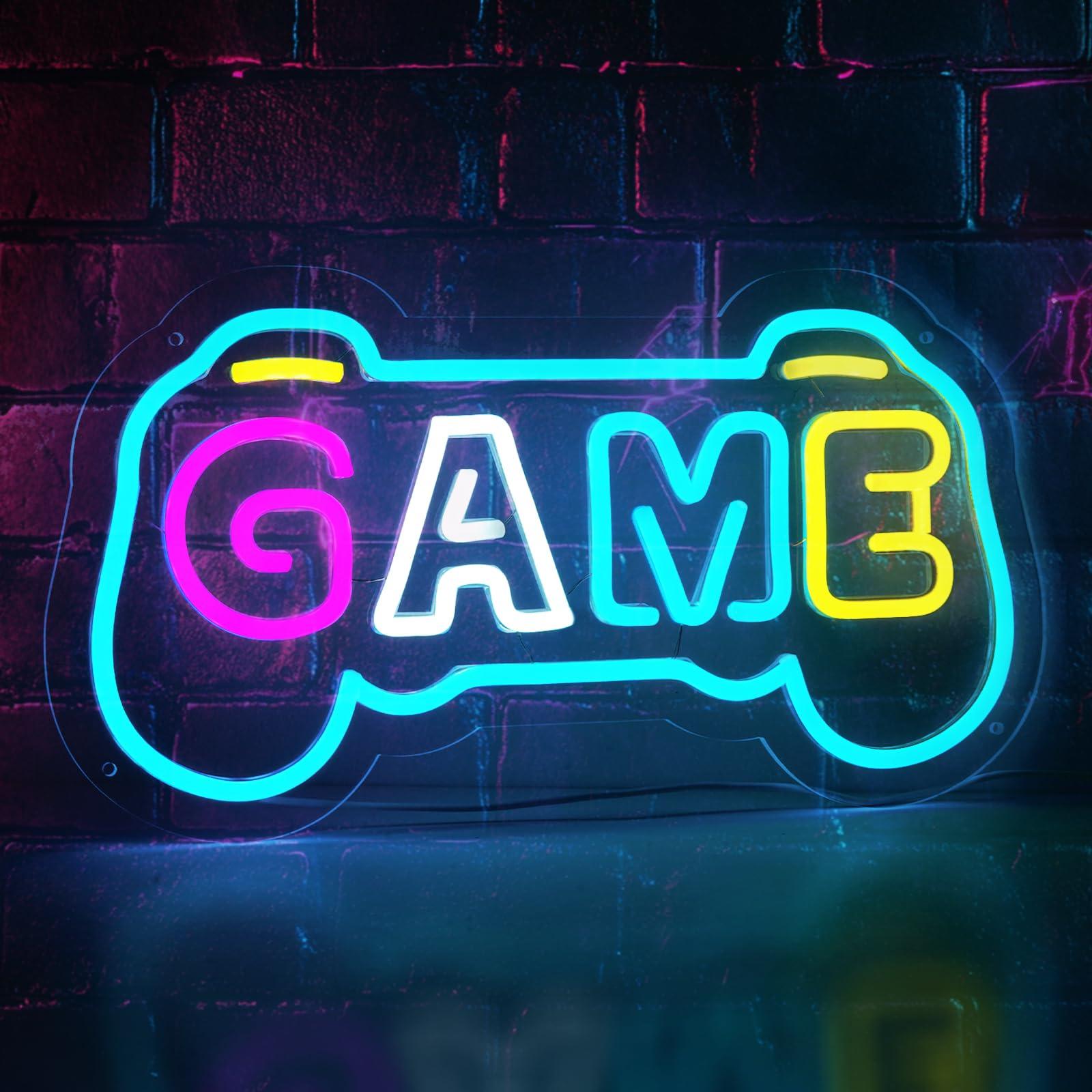 Gaming Accessories Gifts For Men - Game Neon Sign for Gamer Room