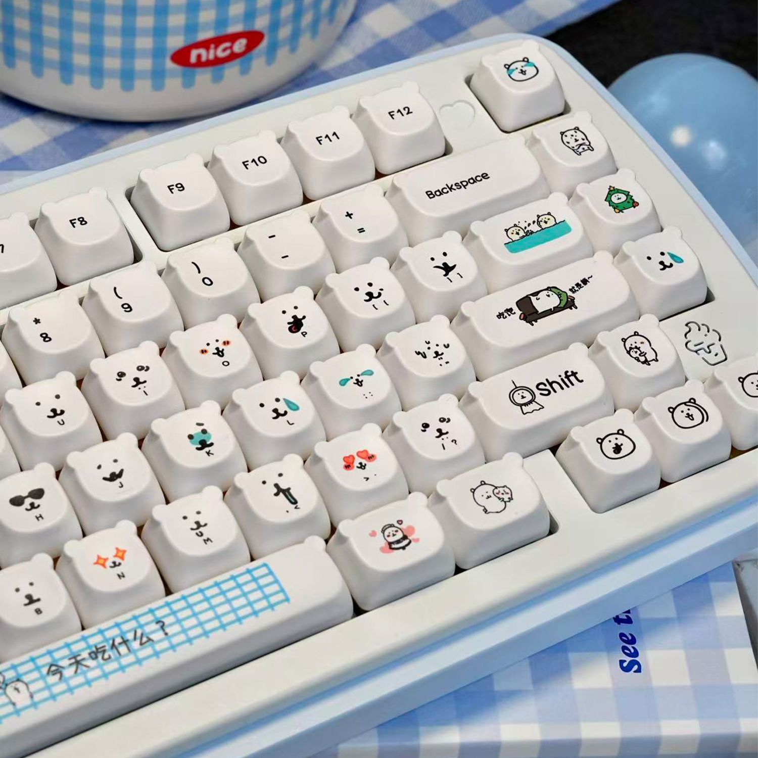 Gaming Accessories Kawaii - Kawaii Cartoon Joke Bear PBT Keycap