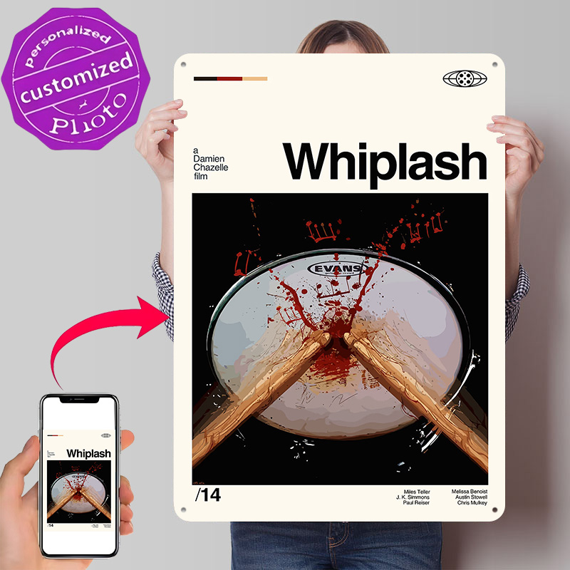 Gaming Accessories Gifts For Men - Whiplash Poster Retro 3D Printed Metal