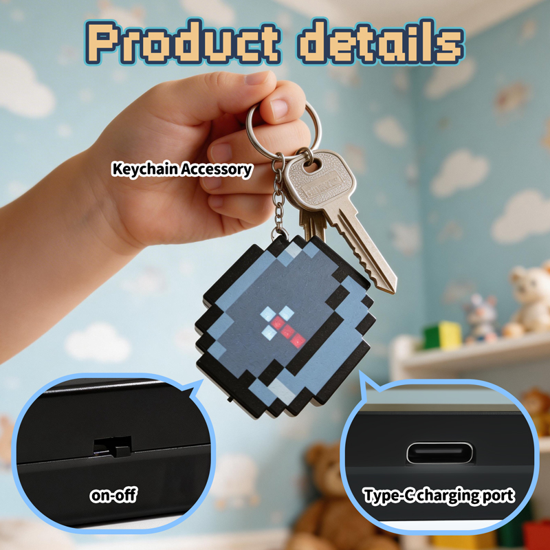 Gaming Accessories For 12 Year Old Boy - 2026 NEW Rechargeable Pixel Compass Keychain