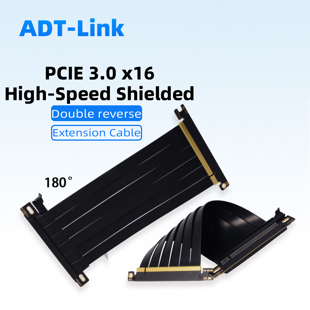 Pcie Extension Cable - PCIE 3.0 X16 Riser Cable Double