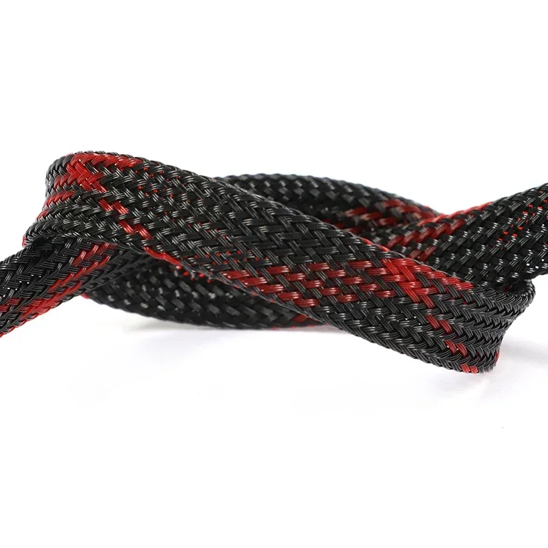 1~50m Black-Red Cross PET Brai - đánh giá và giá Cable Sleeve Braided