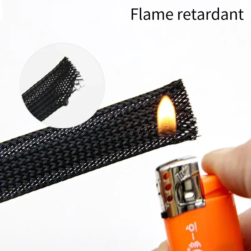 1~50m Black-Red Cross PET Brai - đánh giá và giá Cable Sleeve Braided