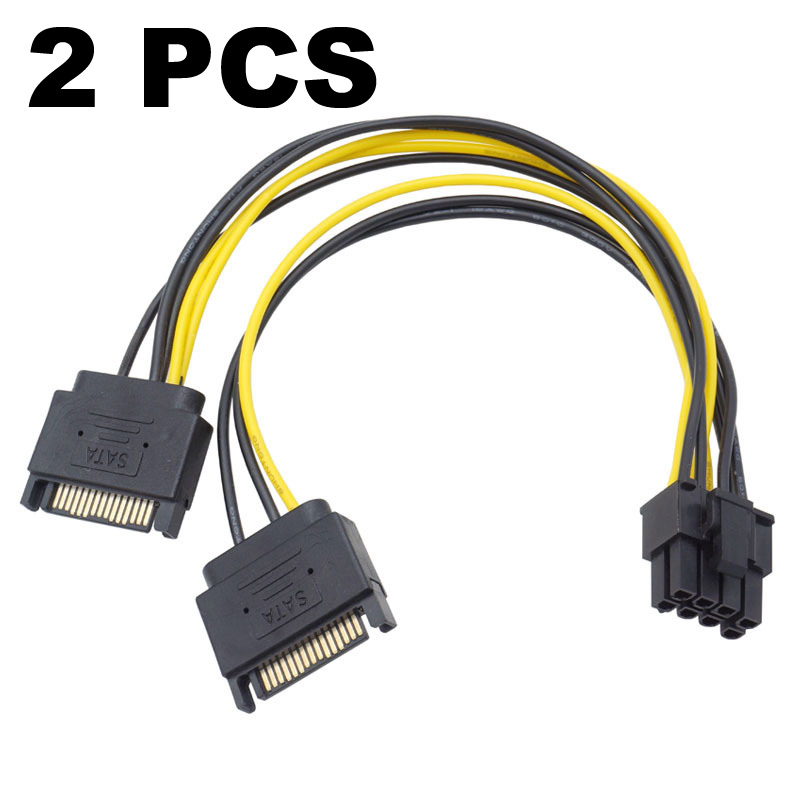 2 Chiếc Kép SATA 15pin Sang 8  - đánh giá và giá Pcie Extension Cable
