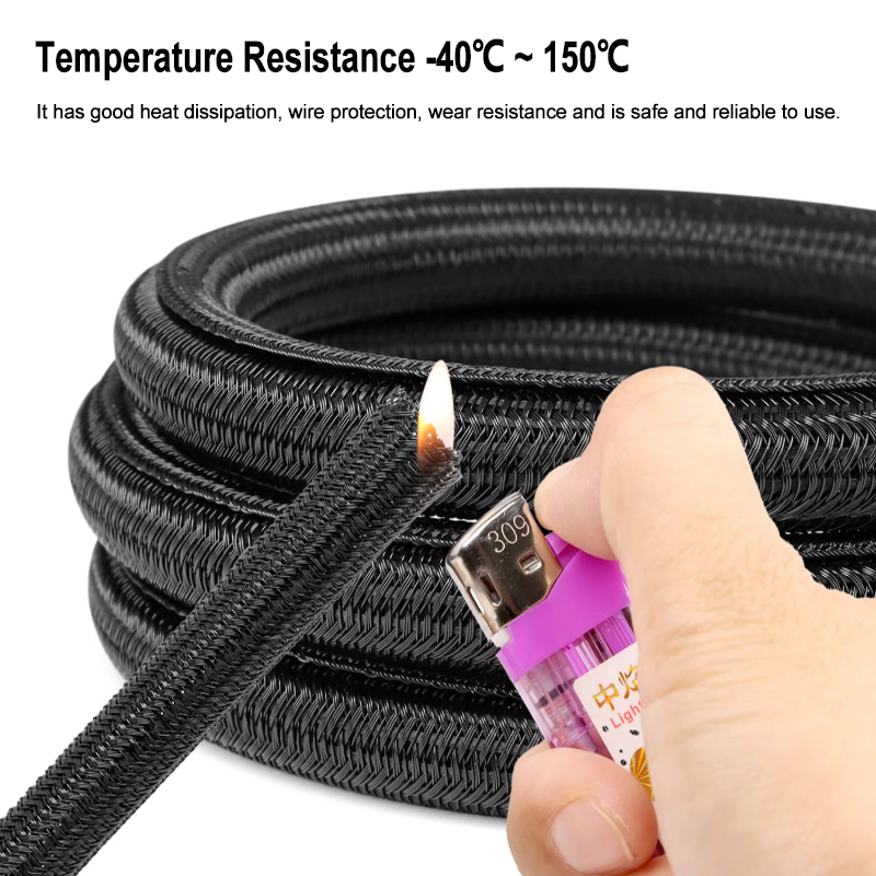 2/10m Black PET Braided Self-C - đánh giá và giá Cable Sleeve Braided