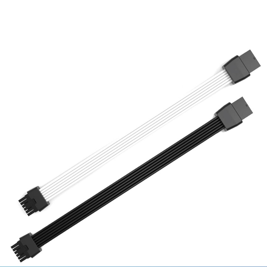 Black White 600W 12VHPWR Male  - đánh giá và giá Pcie Extension Cable