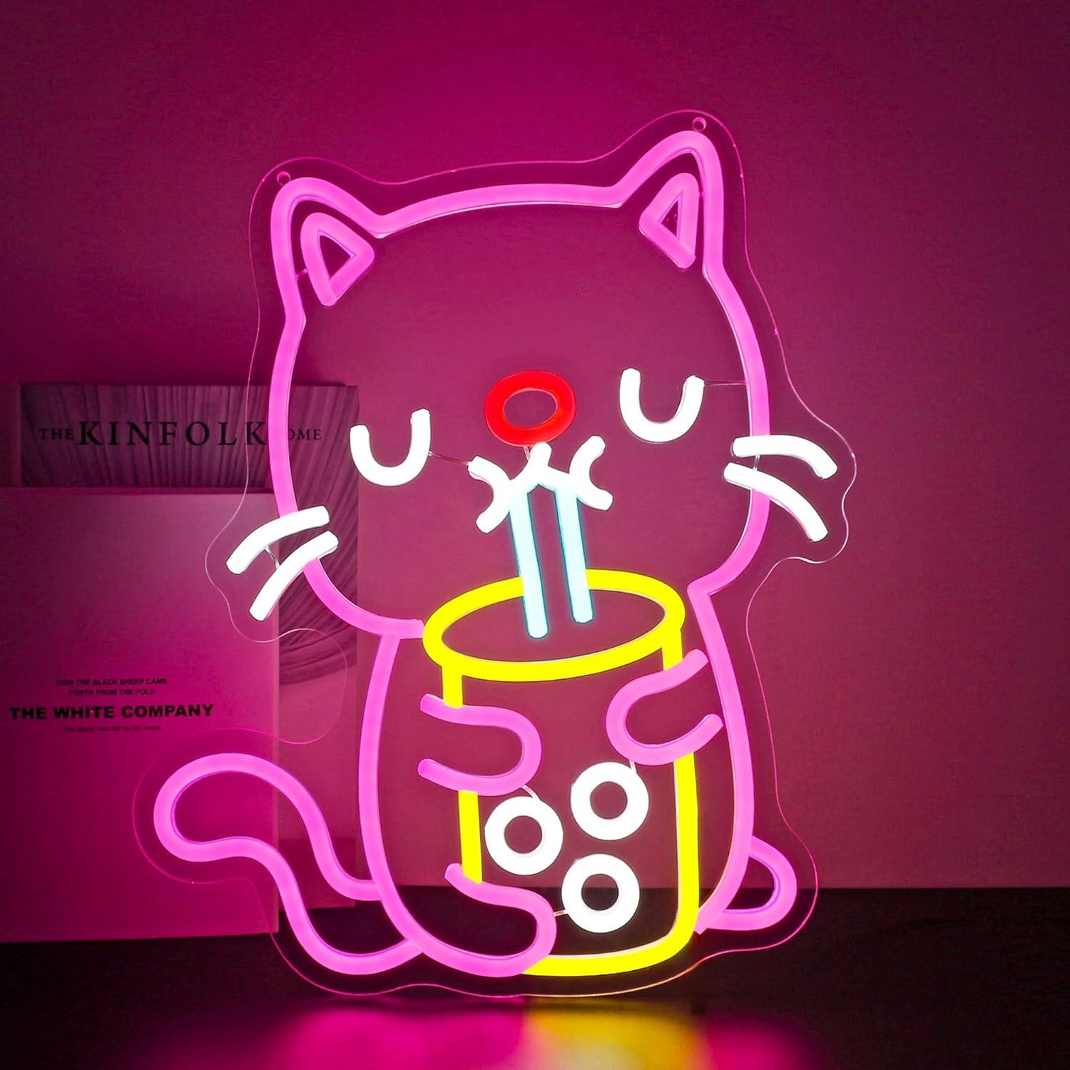 Cat Boba Tea Neon Sign USB Dim - đánh giá và giá Gaming Accessories Shop