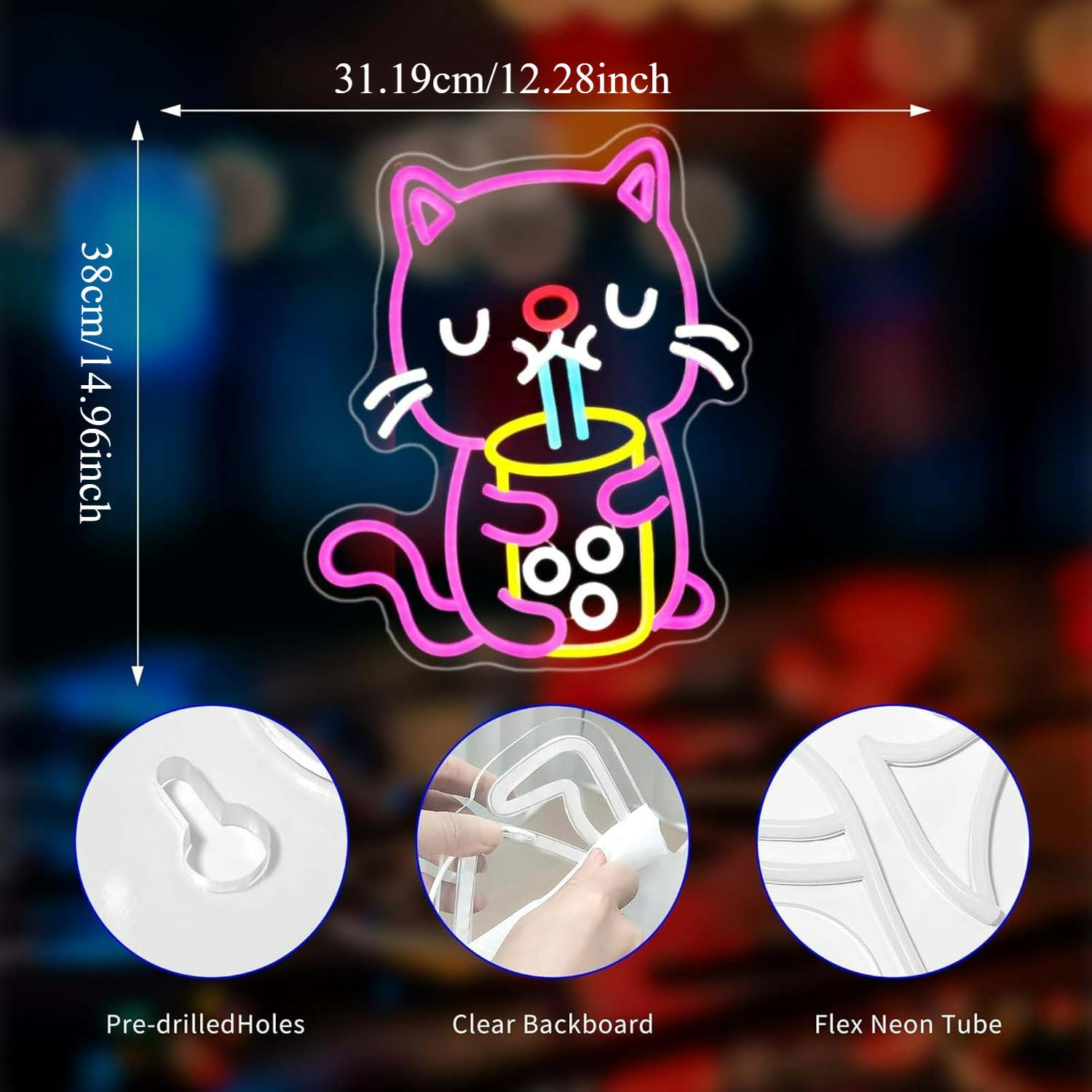 Cat Boba Tea Neon Sign USB Dim - đánh giá và giá Gaming Accessories Shop
