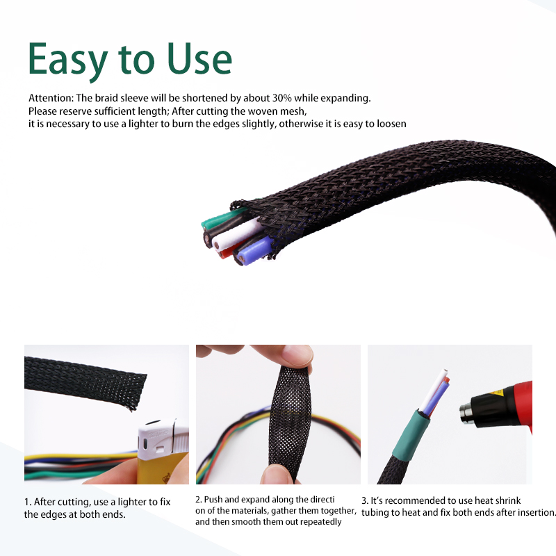 5M/10M PET Expandable Braided  - đánh giá và giá Cable Sleeve Braided