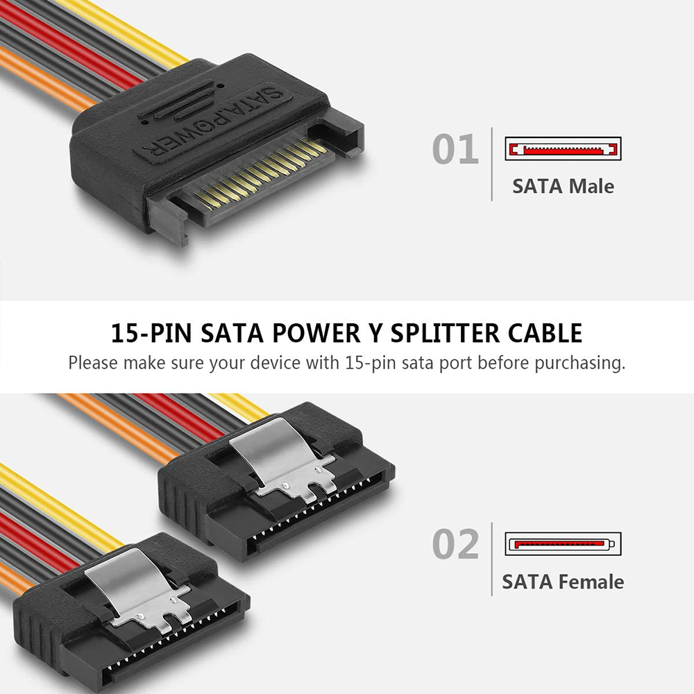 6 Pcs SATA Power Extension Cab - đánh giá và giá Pcie Extension Cable