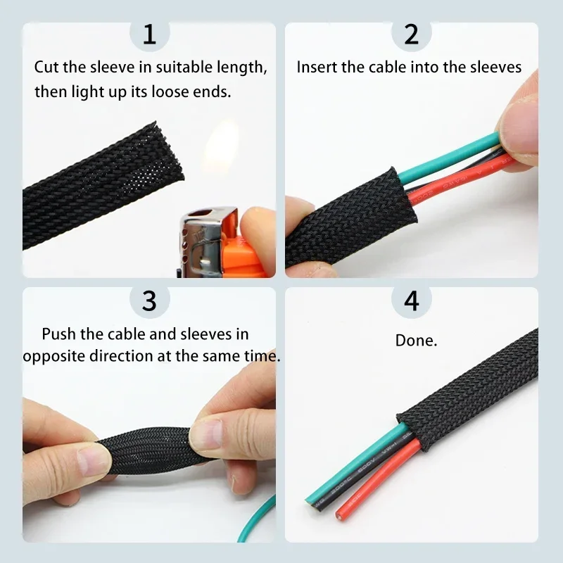 1~50m Yellow PET Braid Sleeve  - đánh giá và giá Cable Sleeve Braided