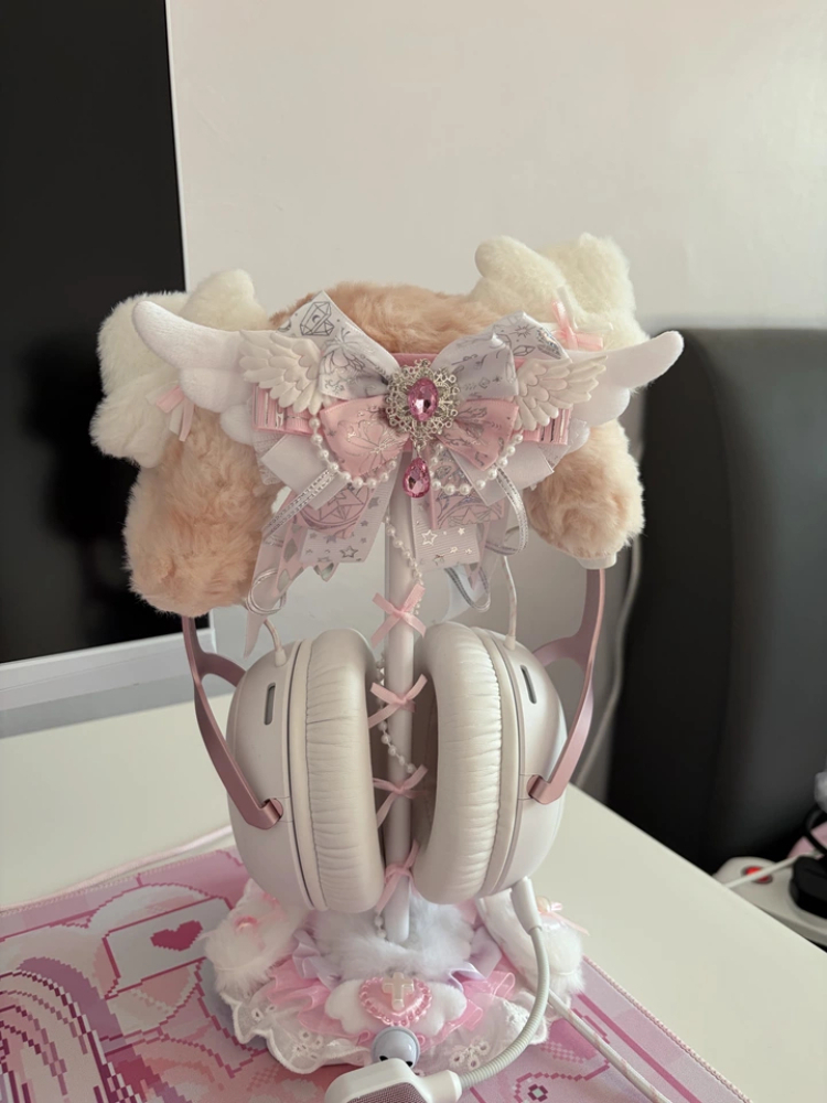 Cute Lace Headphone Stand Pink - đánh giá và giá Gaming Accessories Desktop